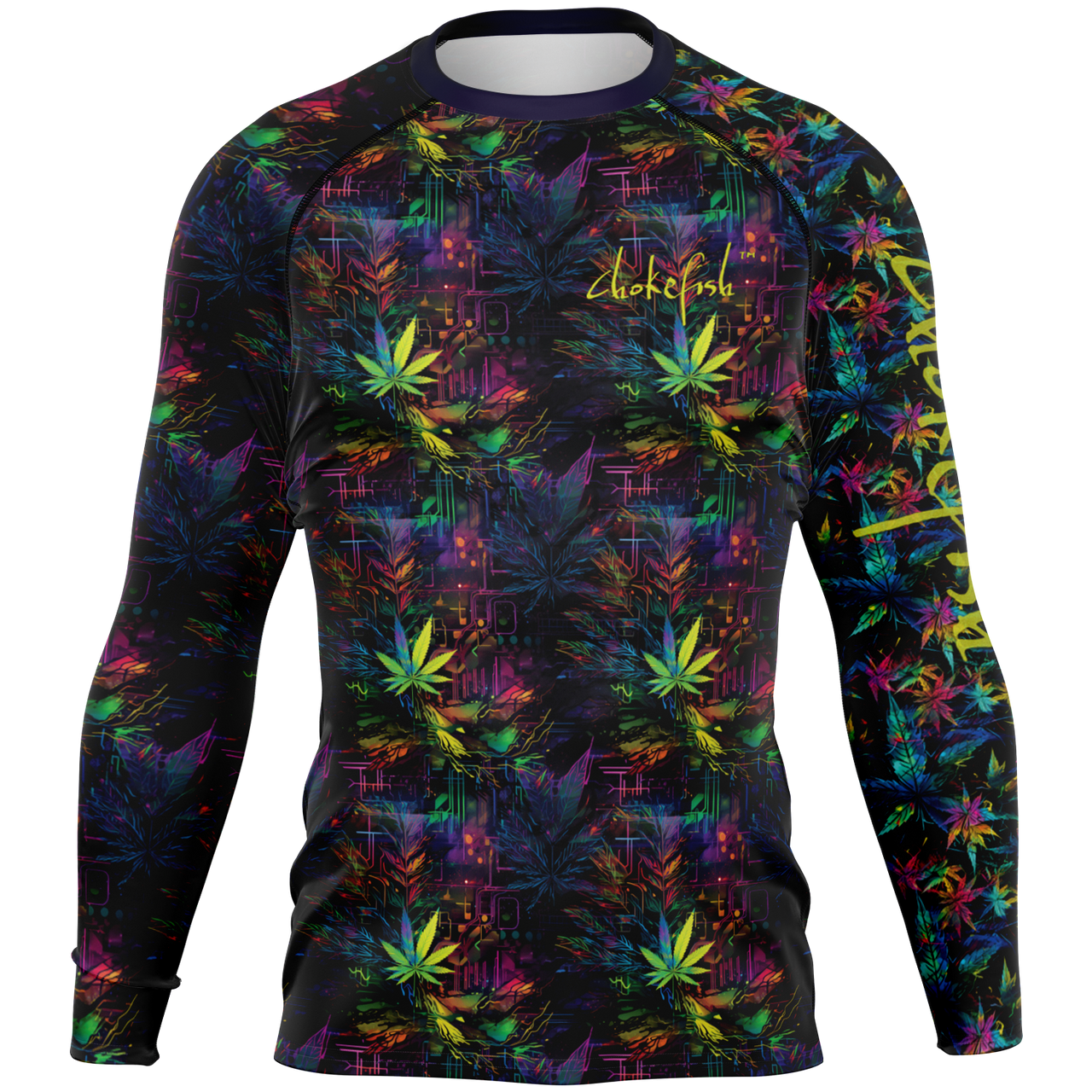 Chokefish™ Long Sleeve Rashguard Cannabis Men's Shirt-015
