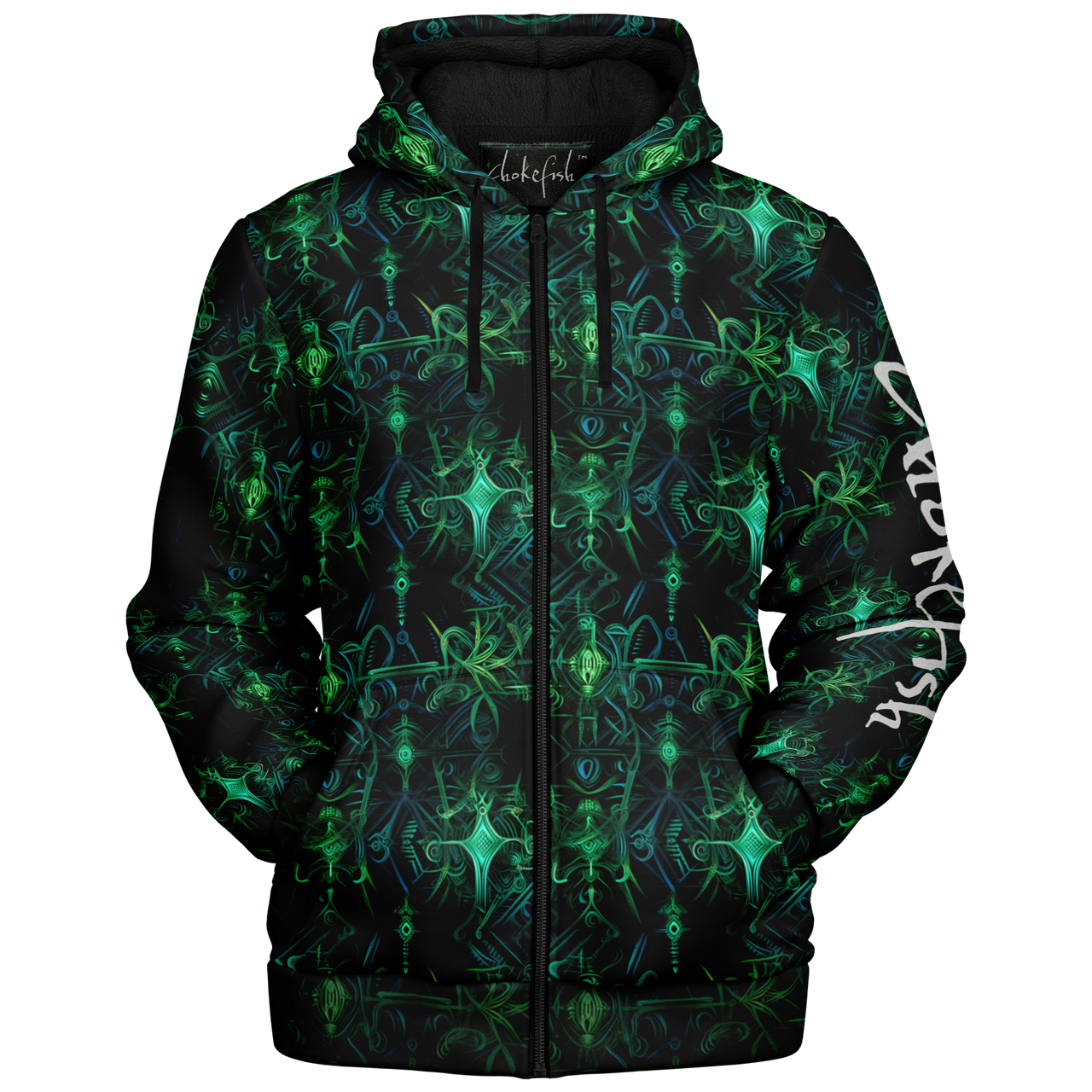 Chokefish™ Microfleece Zip-Up Hoodie Cannabis-002B
