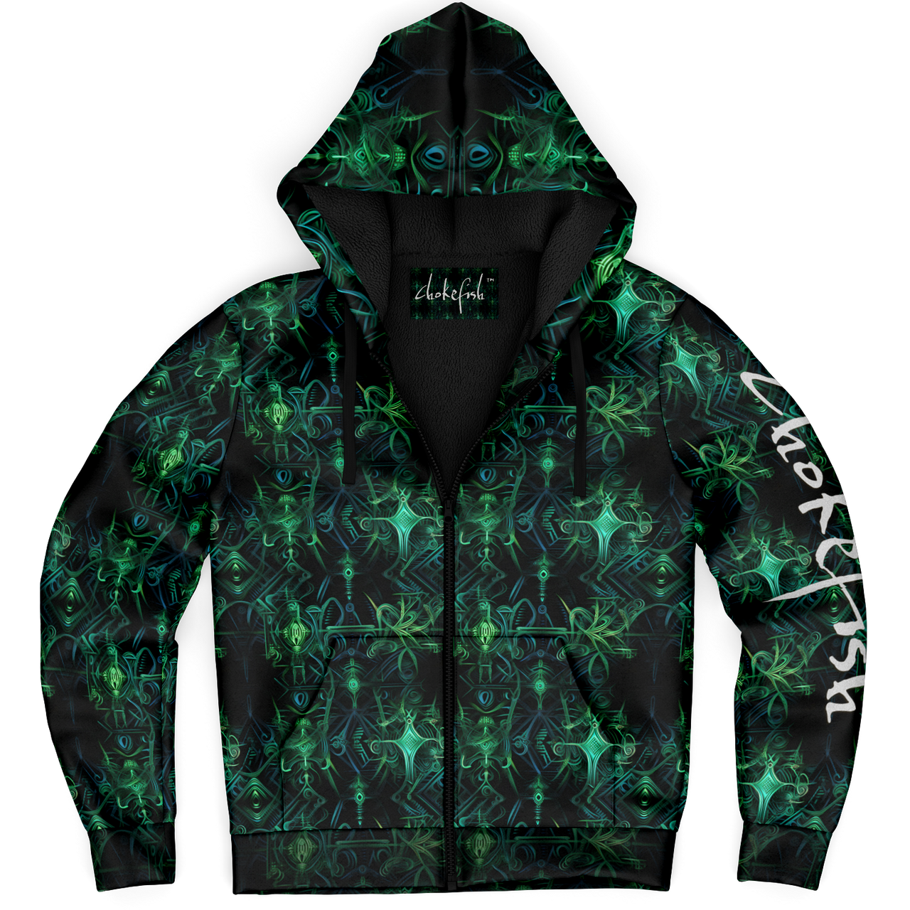 Chokefish™ Microfleece Zip-Up Hoodie Cannabis-002B-2
