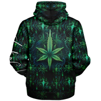 Chokefish™ Microfleece Zip-Up Hoodie Cannabis-002B