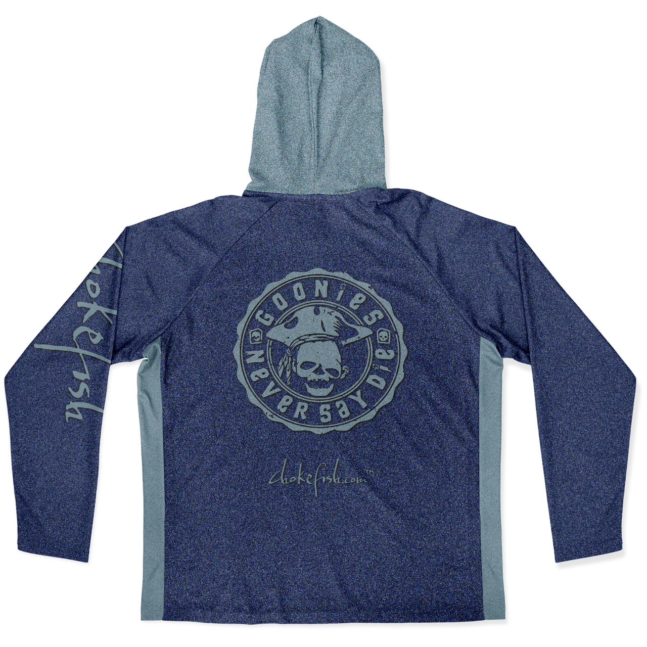 Chokefish™ Long Sleeve Every Day All Weather Hooded "Goonies Never Say Die" Shirt Men's - SLE