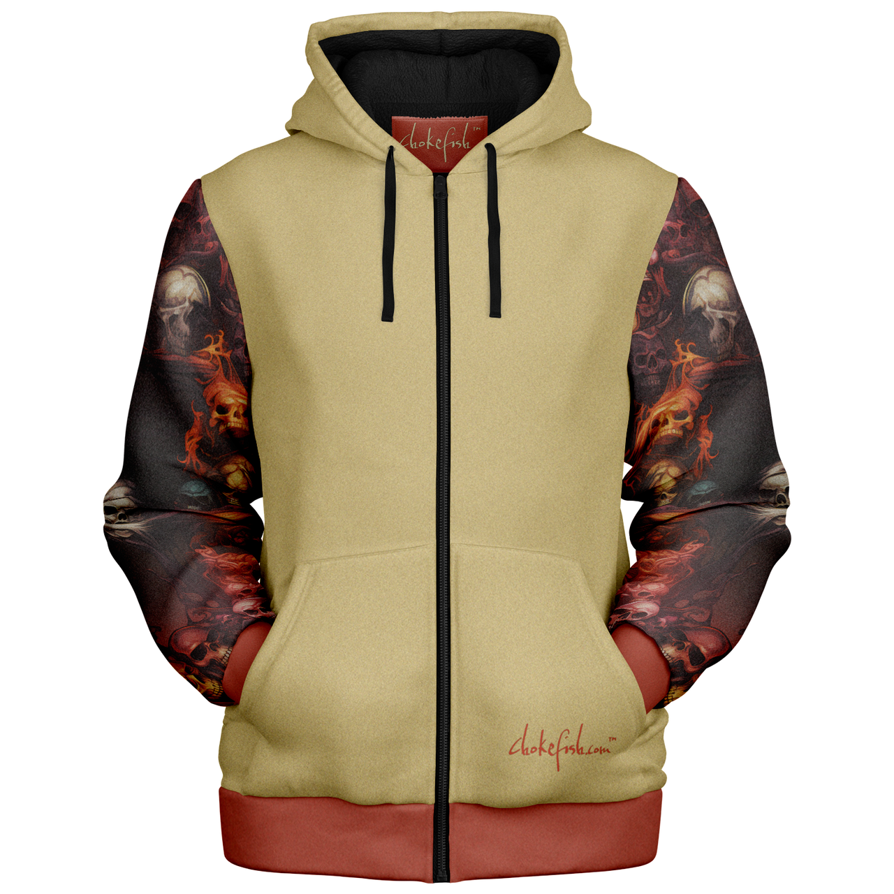 Chokefish™ Microfleece Zip-Up Hoodie Skulls-003B