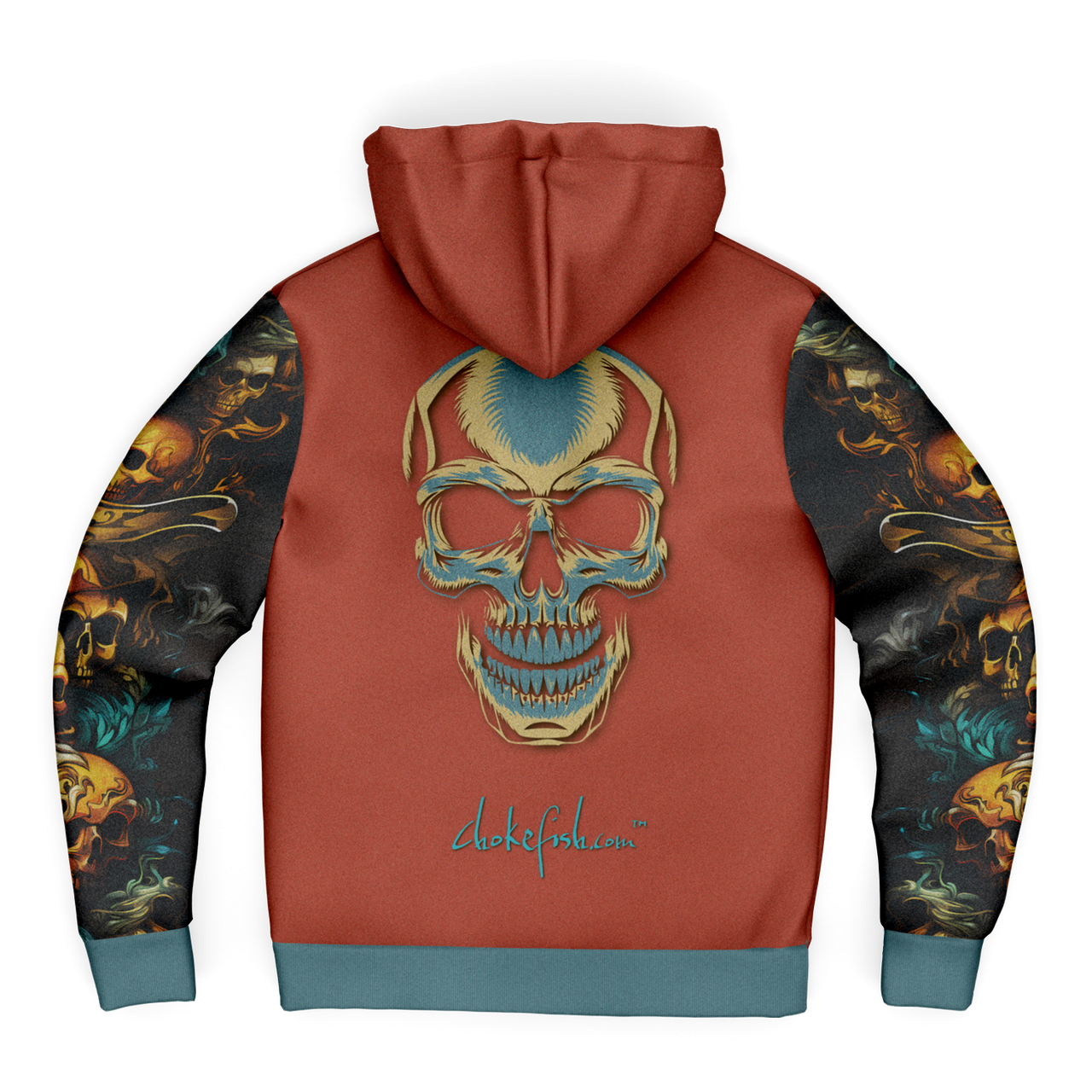 Chokefish™ Microfleece Zip-Up Hoodie Skulls-001B