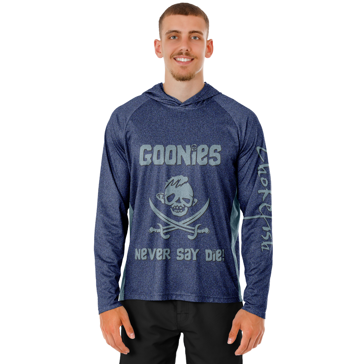 Chokefish™ Long Sleeve Every Day All Weather Hooded2 "Goonies Never Say Die" Shirt Men's - SLE