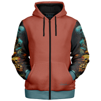 Chokefish™ Microfleece Zip-Up Hoodie Skulls-001B