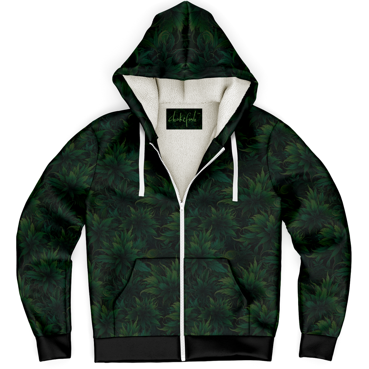 Chokefish™ Microfleece Zip-Up Hoodie Cannabis-004