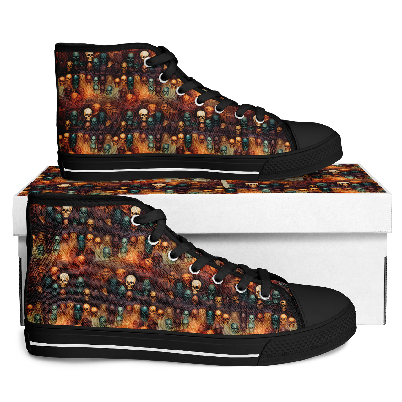 Chokefish™ Urban Peak Retro High Tops-Skulls-002
