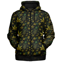 Chokefish™ Microfleece Zip-Up Hoodie Cannabis-007B