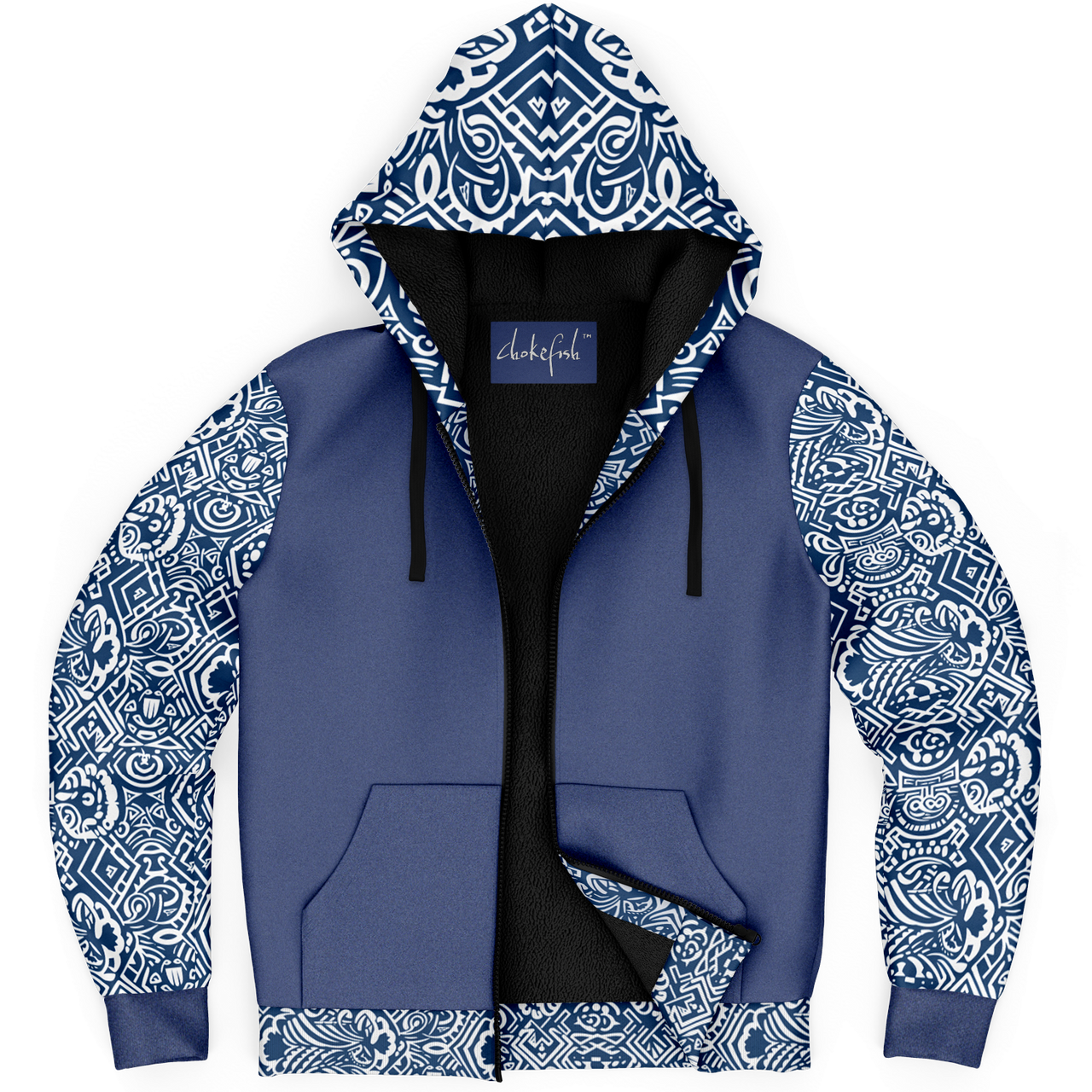 Chokefish™ Microfleece Zip-Up Hoodie Maori-001B