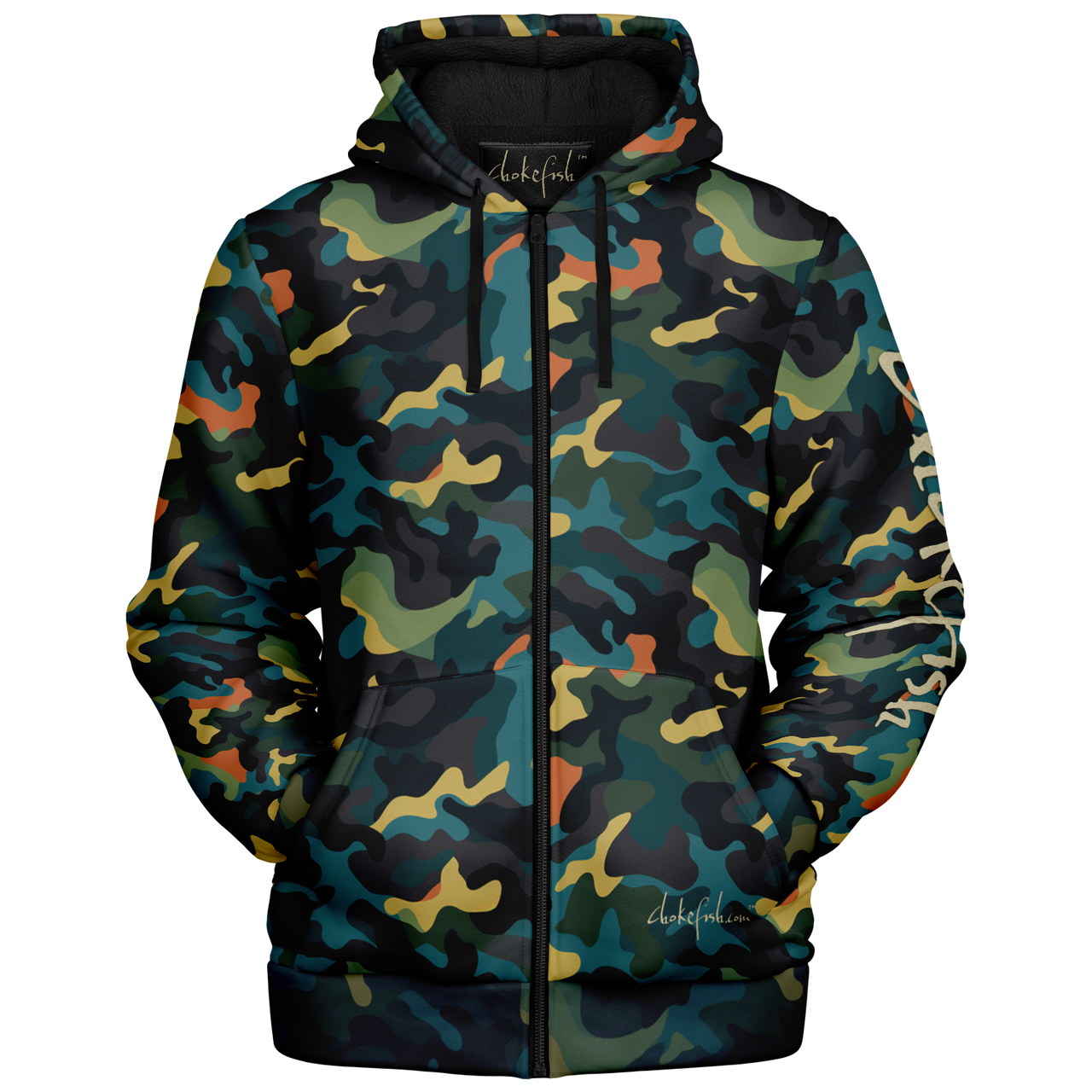 Chokefish™ Microfleece Zip-Up Hoodie Camouflage-010B