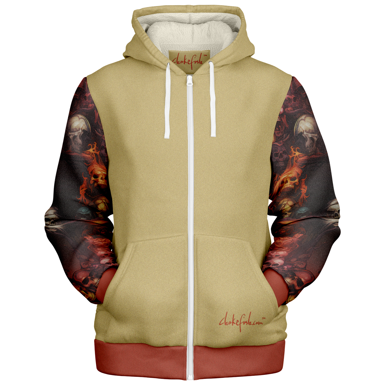 Chokefish™ Microfleece Zip-Up Hoodie Skulls-003