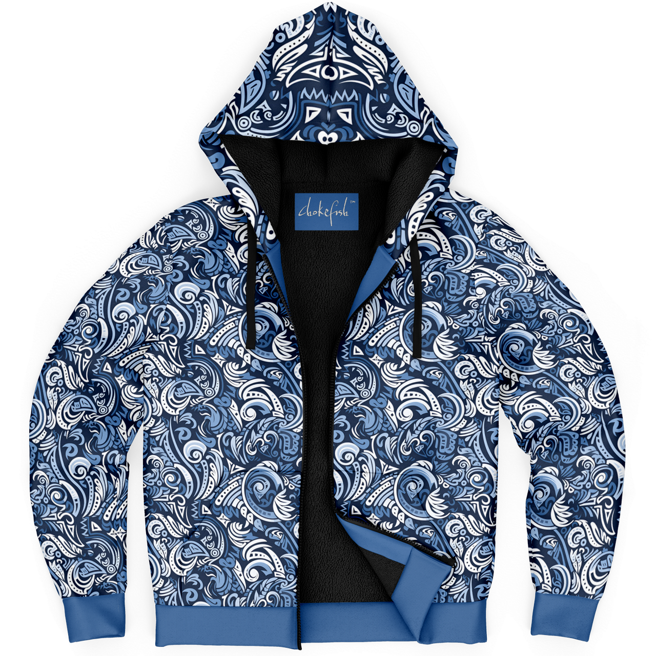 Chokefish™ Microfleece Zip-Up Hoodie Maori-004-2B