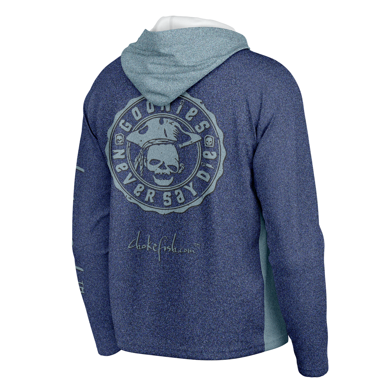 Chokefish™ Long Sleeve Every Day All Weather Hooded "Goonies Never Say Die" Shirt Men's - SLE