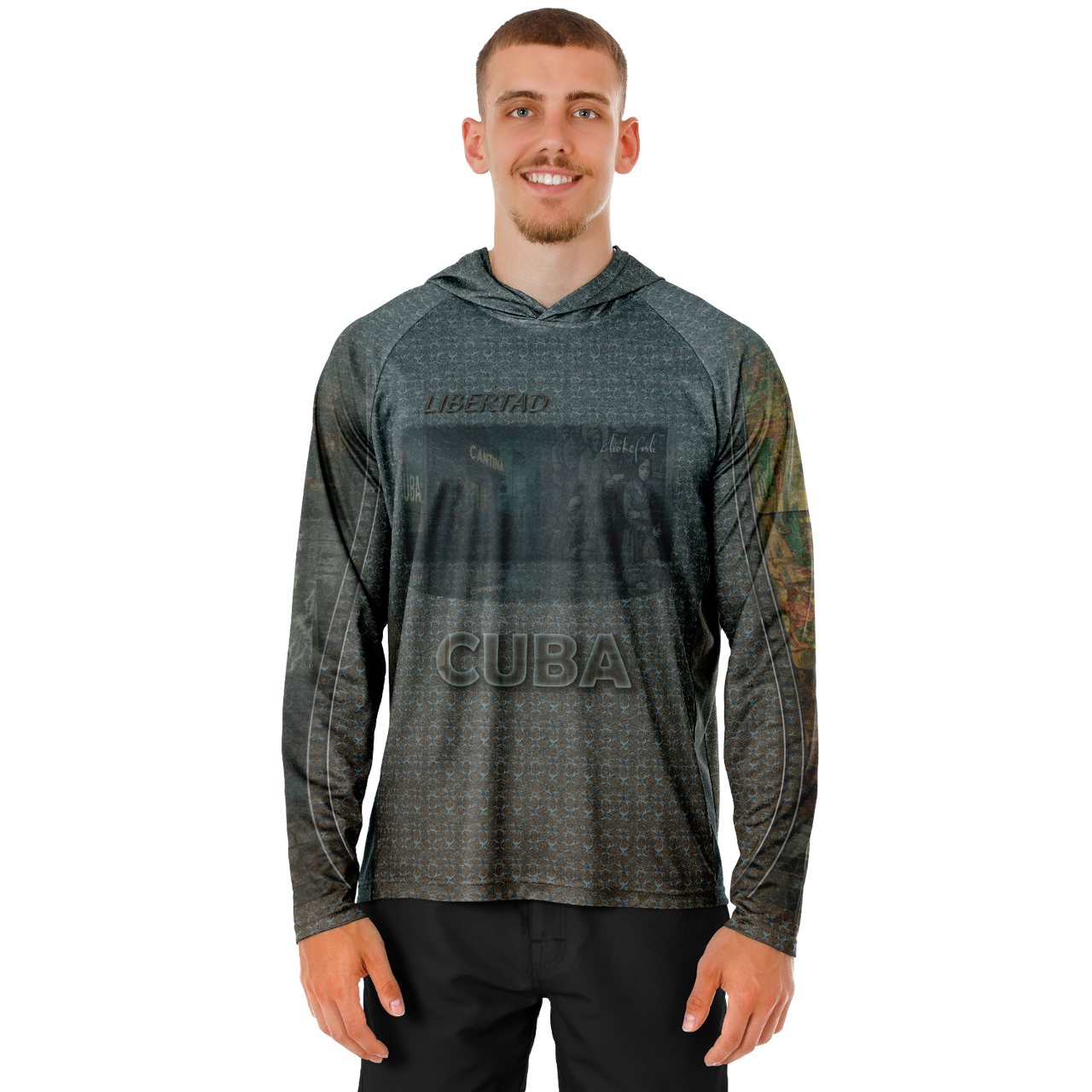 Chokefish™ Long Sleeve Every Day All Weather Shirt Men's Hooded Story-Of-Cuba