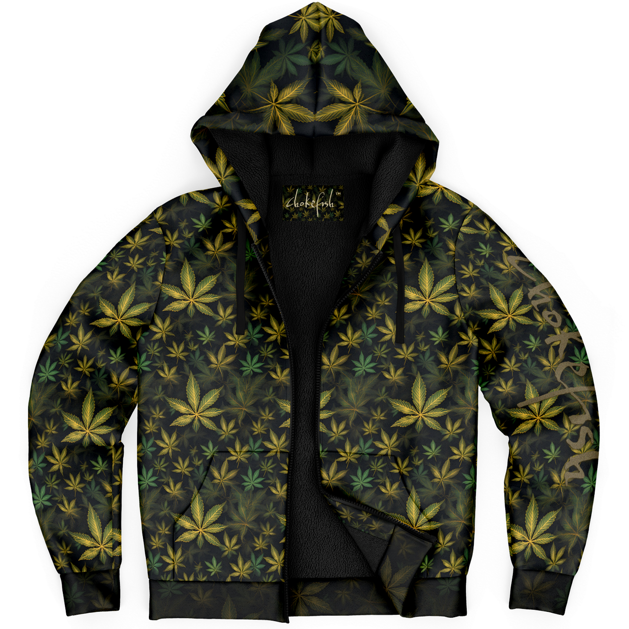 Chokefish™ Microfleece Zip-Up Hoodie Cannabis-007B