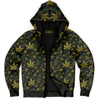 Chokefish™ Microfleece Zip-Up Hoodie Cannabis-007B