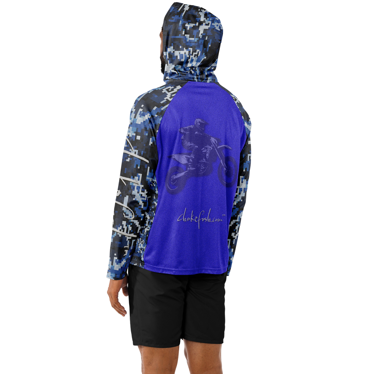 Chokefish™ Long Sleeve Every Day All Weather Hooded Shirt Men's-Motocross-002