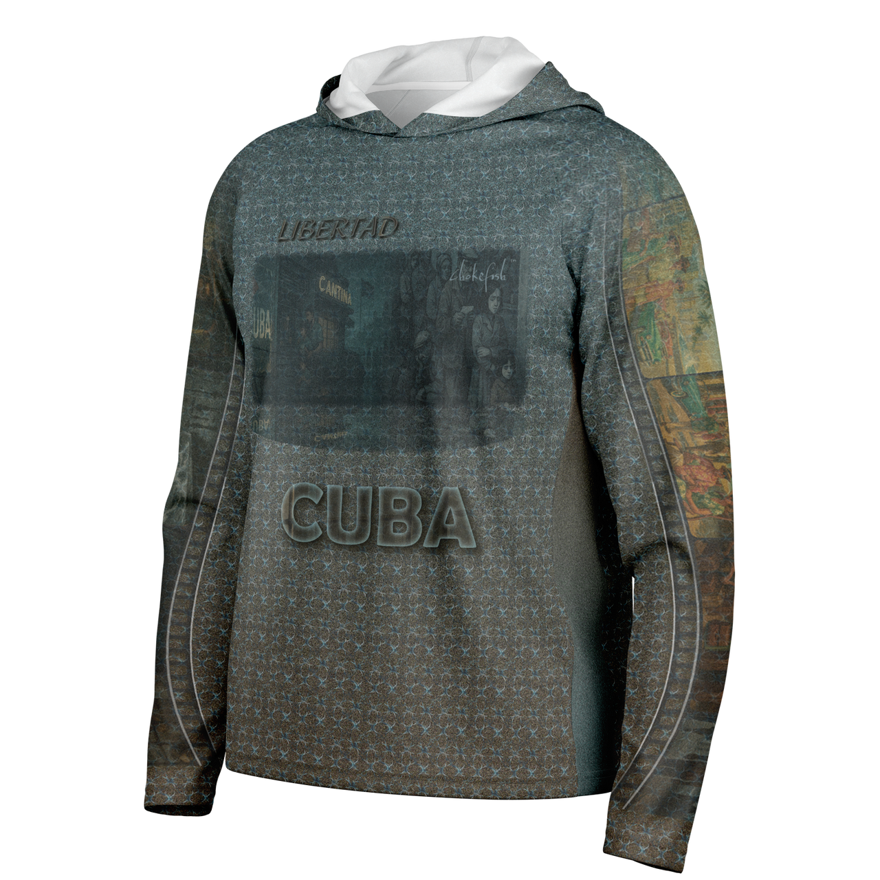 Chokefish™ Long Sleeve Every Day All Weather Shirt Men's Hooded Story-Of-Cuba