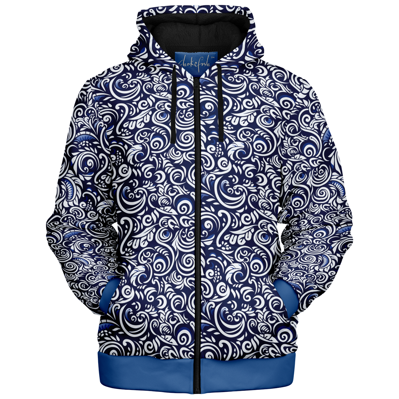Chokefish™ Microfleece Zip-Up Hoodie Maori-007-2B