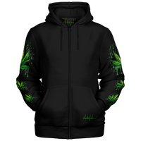 Chokefish™ Microfleece Zip-Up Hoodie Cannabis-003B