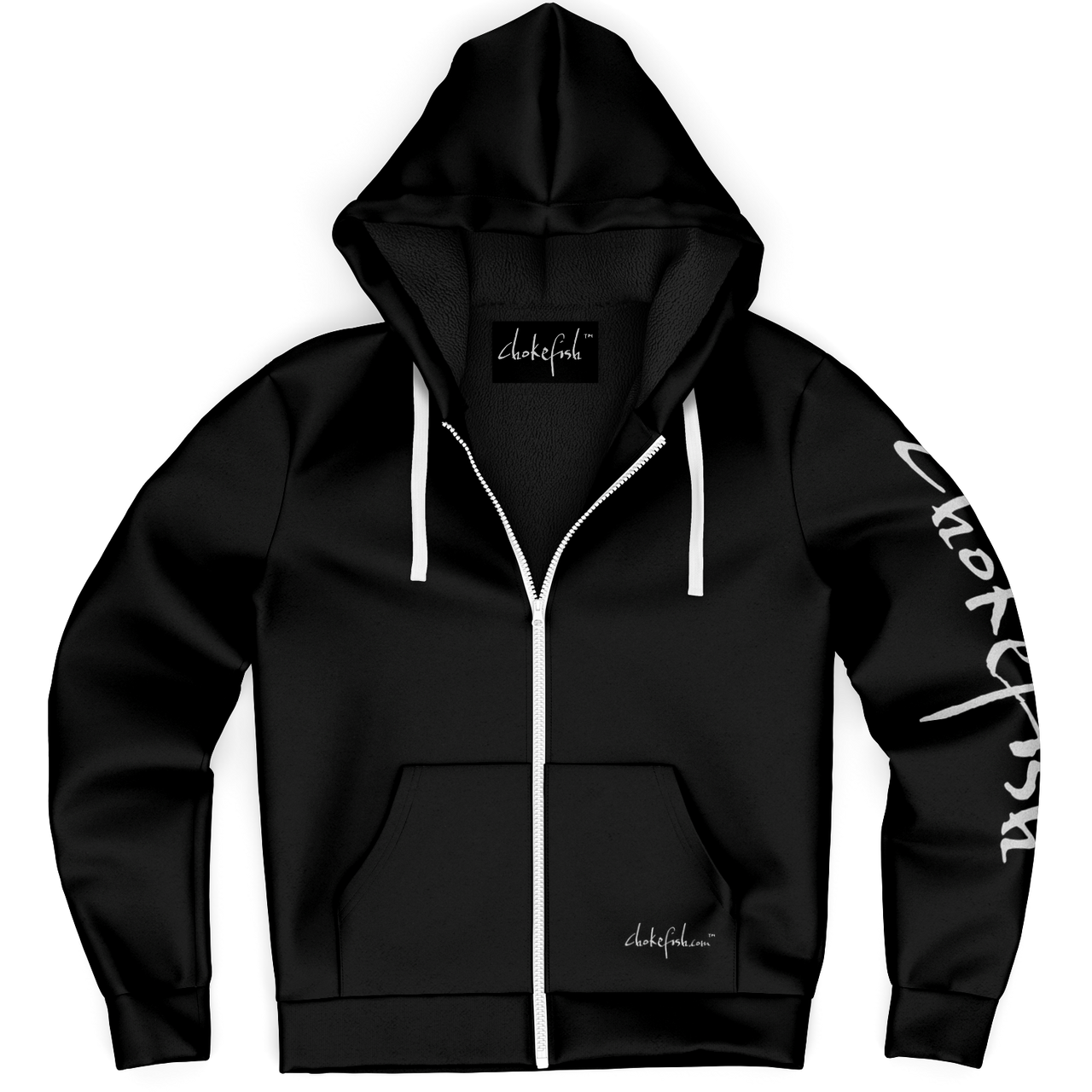 Chokefish™ Microfleece Zip-Up Hoodie Solid Colors-001B