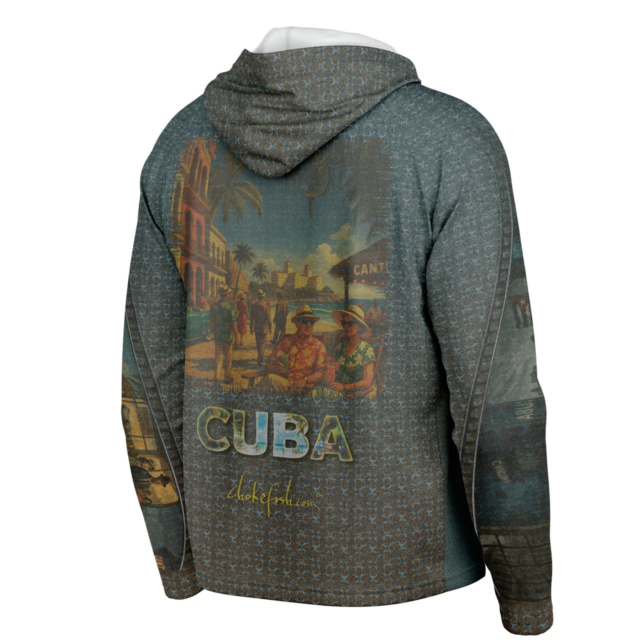 Chokefish™ Long Sleeve Every Day All Weather Shirt Men's Hooded Story-Of-Cuba