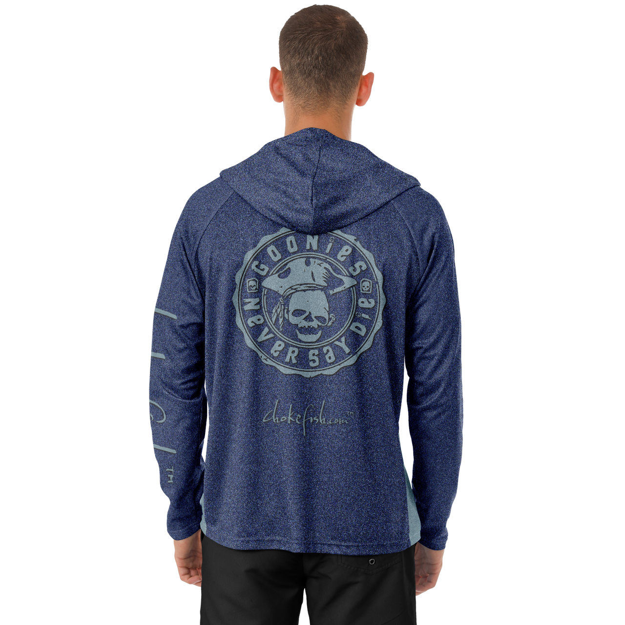 Chokefish™ Long Sleeve Every Day All Weather Hooded2 "Goonies Never Say Die" Shirt Men's - SLE