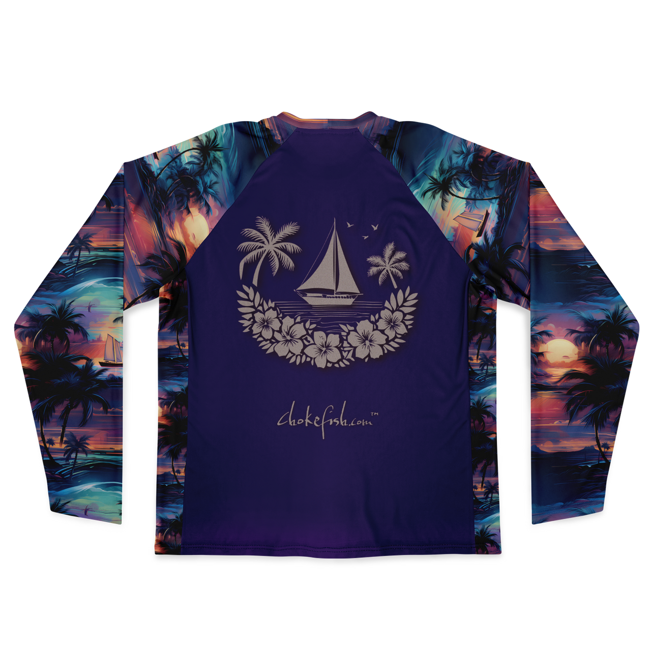 Chokefish™ Long Sleeve Every Day All Weather Trees&Boats Shirt Men's-004 - SLE
