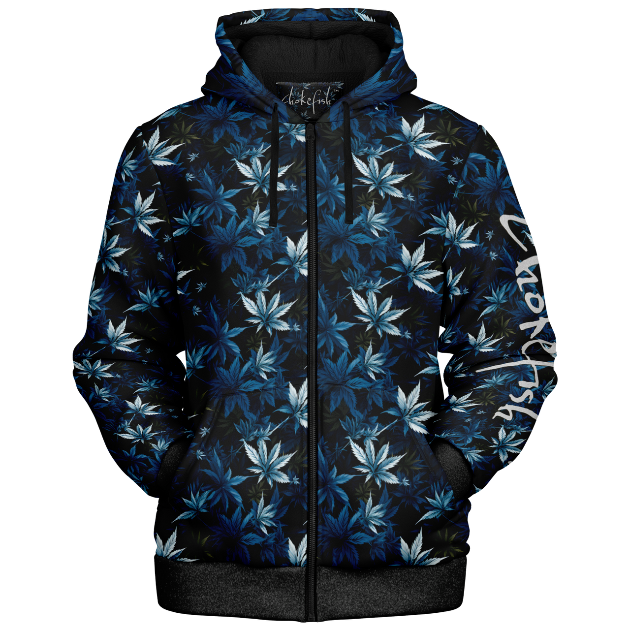Chokefish™ Microfleece Zip-Up Hoodie Cannabis-008B