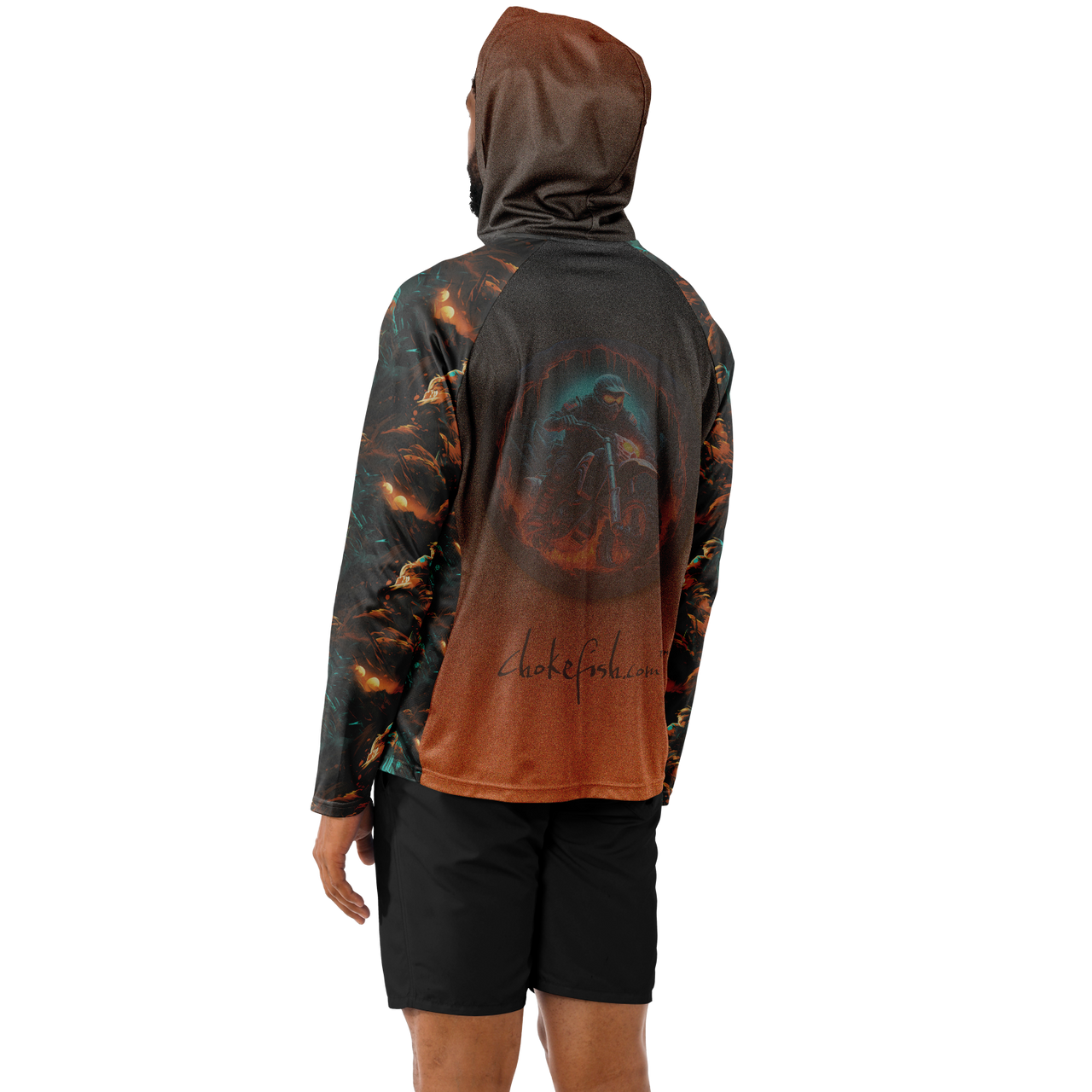 Chokefish™ Long Sleeve Every Day All Weather Hooded Shirt Men's-Motocross-001