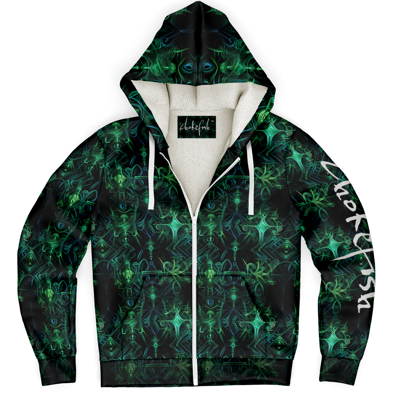 Chokefish™ Microfleece Zip-Up Hoodie Cannabis-002