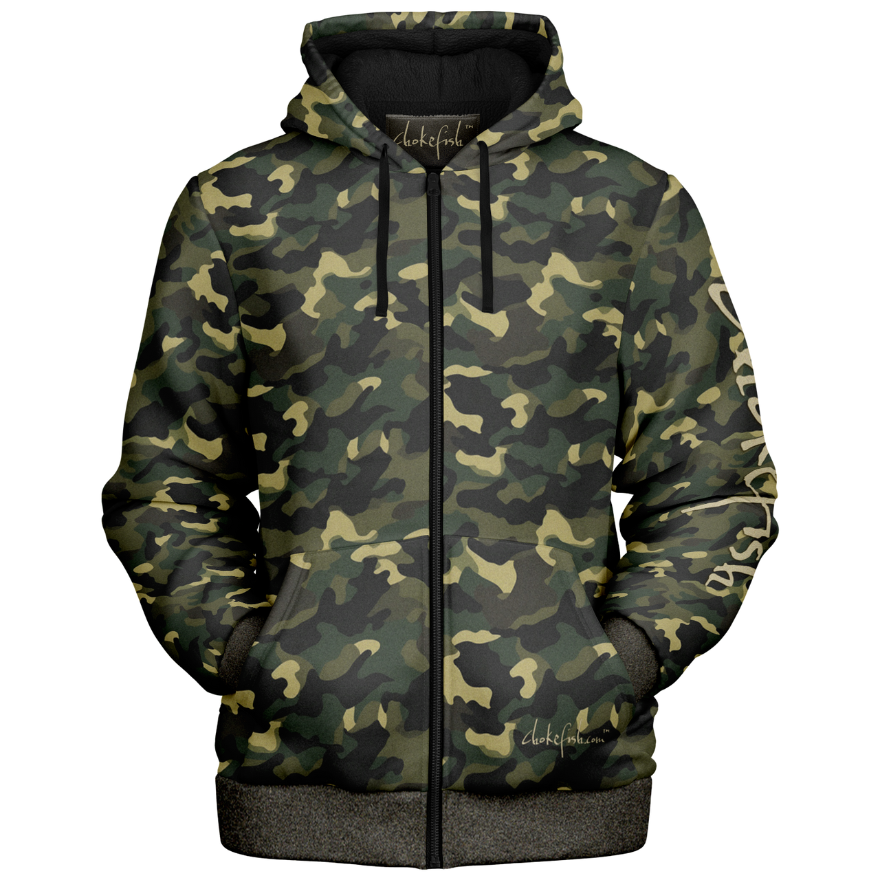 Chokefish™ Microfleece Zip-Up Hoodie Camouflage-009B