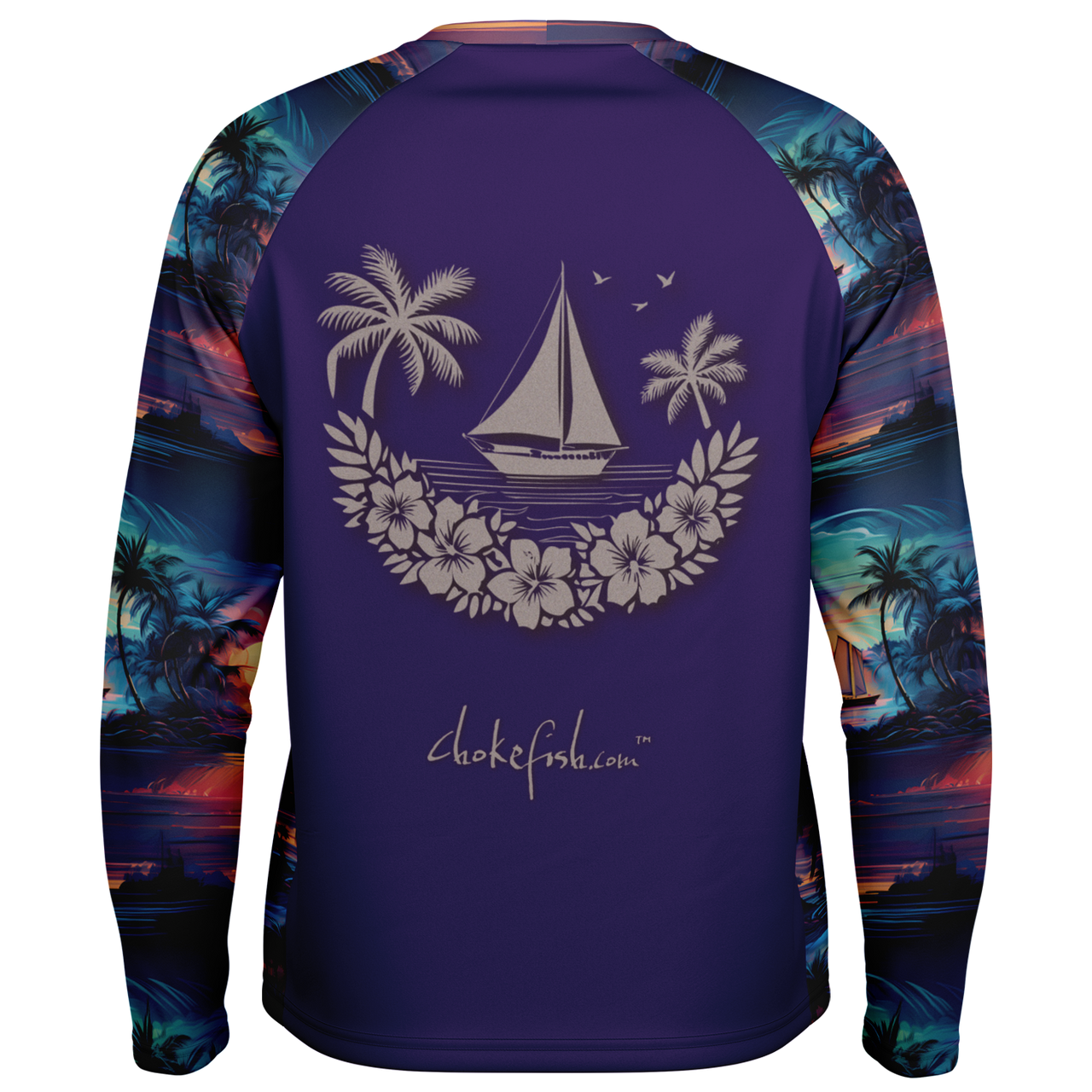 Chokefish™ Long Sleeve Every Day All Weather Trees&Boats Shirt Men's-004 - SLE
