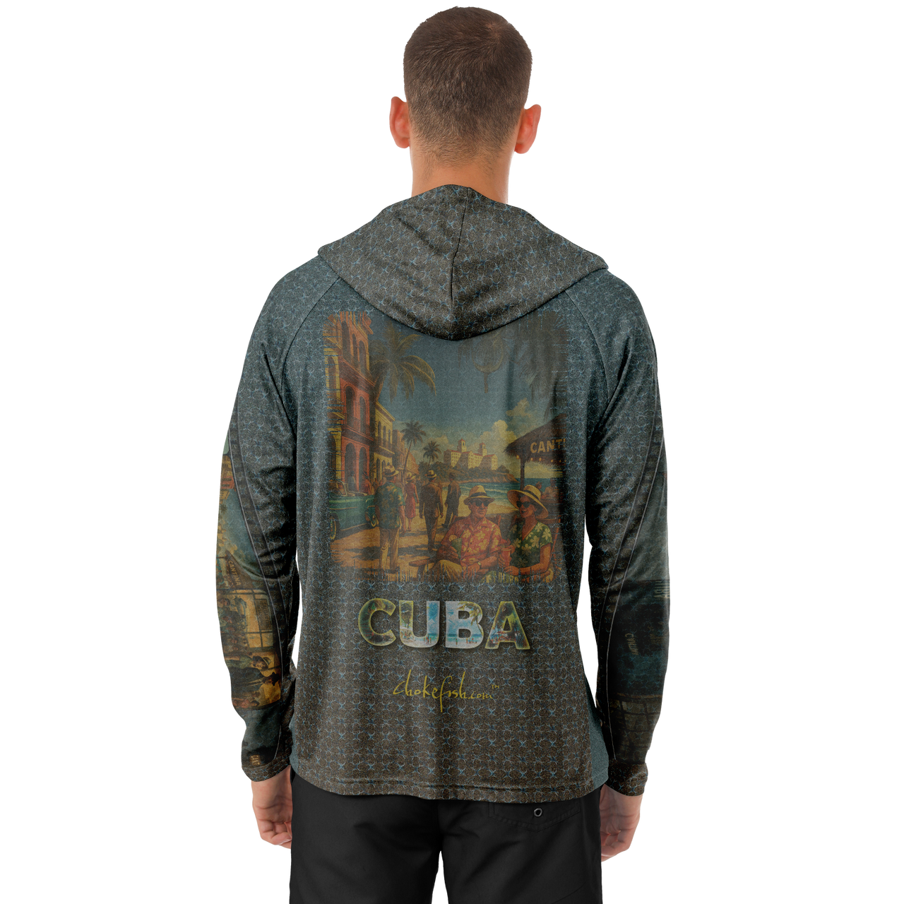 Chokefish™ Long Sleeve Every Day All Weather Shirt Men's Hooded Story-Of-Cuba