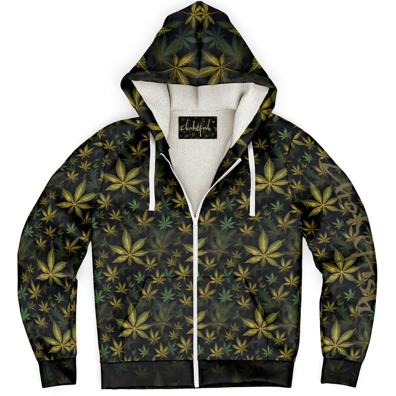 Chokefish™ Microfleece Zip-Up Hoodie Cannabis-007