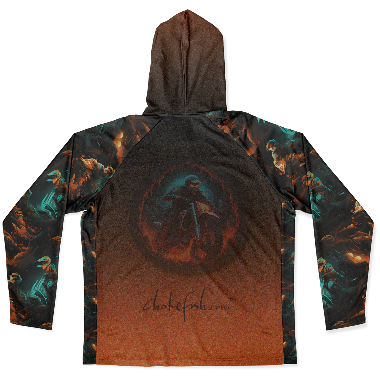 Chokefish™ Long Sleeve Every Day All Weather Hooded Shirt Men's-Motocross-001