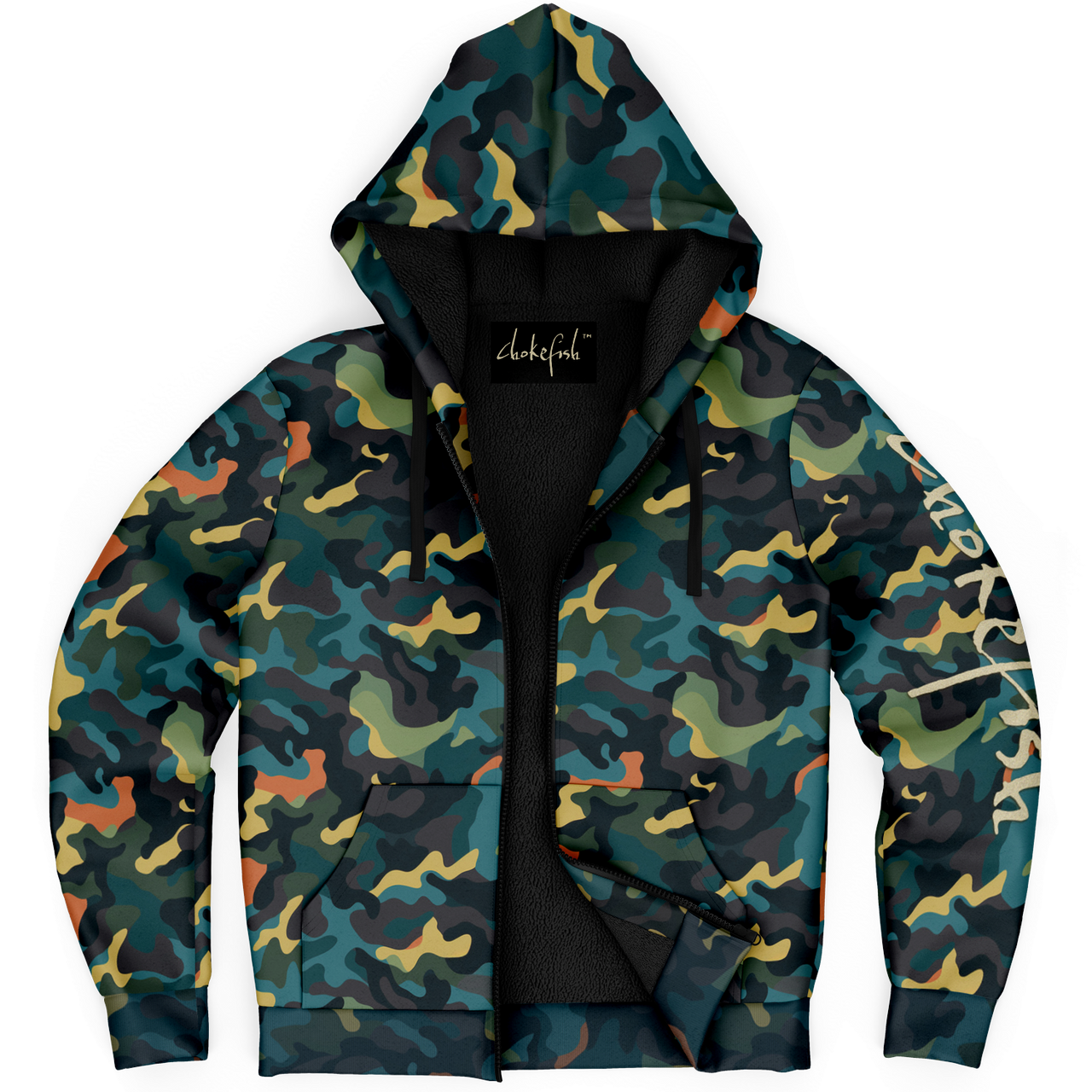 Chokefish™ Microfleece Zip-Up Hoodie Camouflage-010B