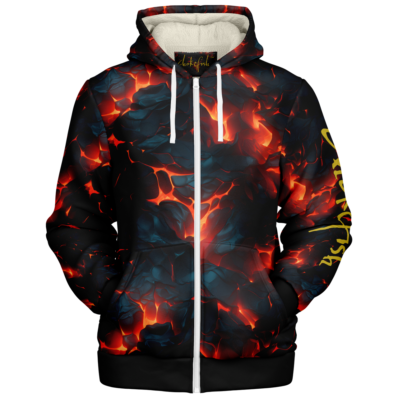 Chokefish™ Microfleece Zip-Up Hoodie Volcano-001