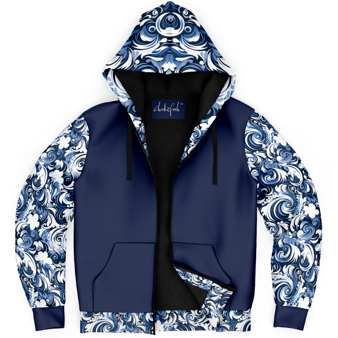 Chokefish™ Microfleece Zip-Up Hoodie Maori-008B