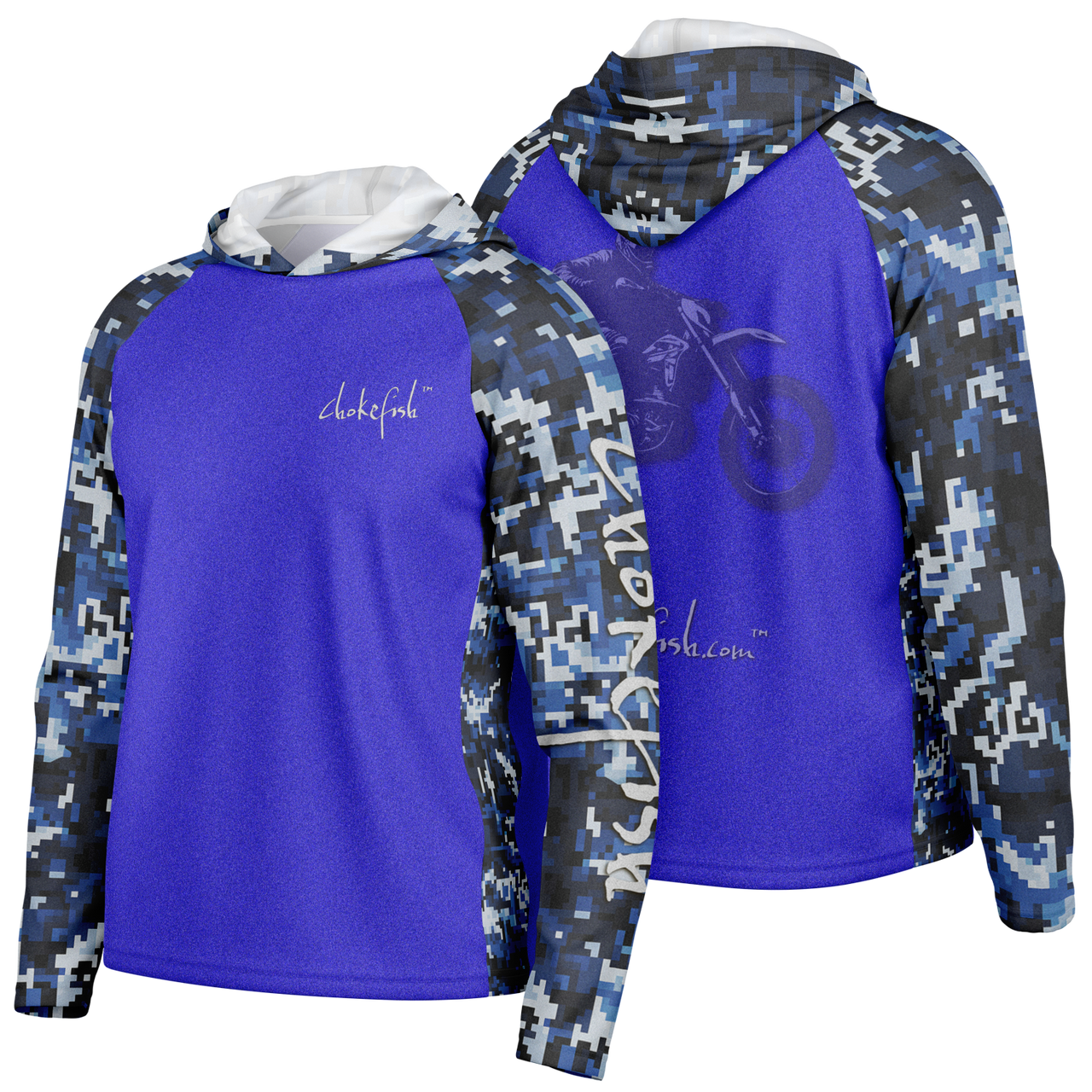 Chokefish™ Long Sleeve Every Day All Weather Hooded Shirt Men's-Motocross-002