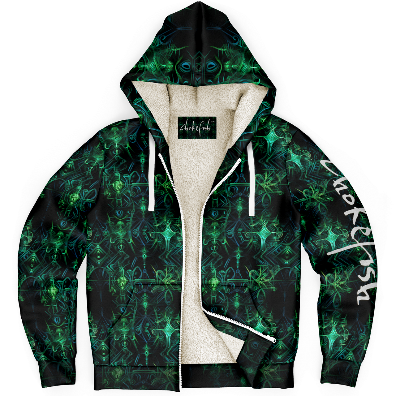 Chokefish™ Microfleece Zip-Up Hoodie Cannabis-002-2