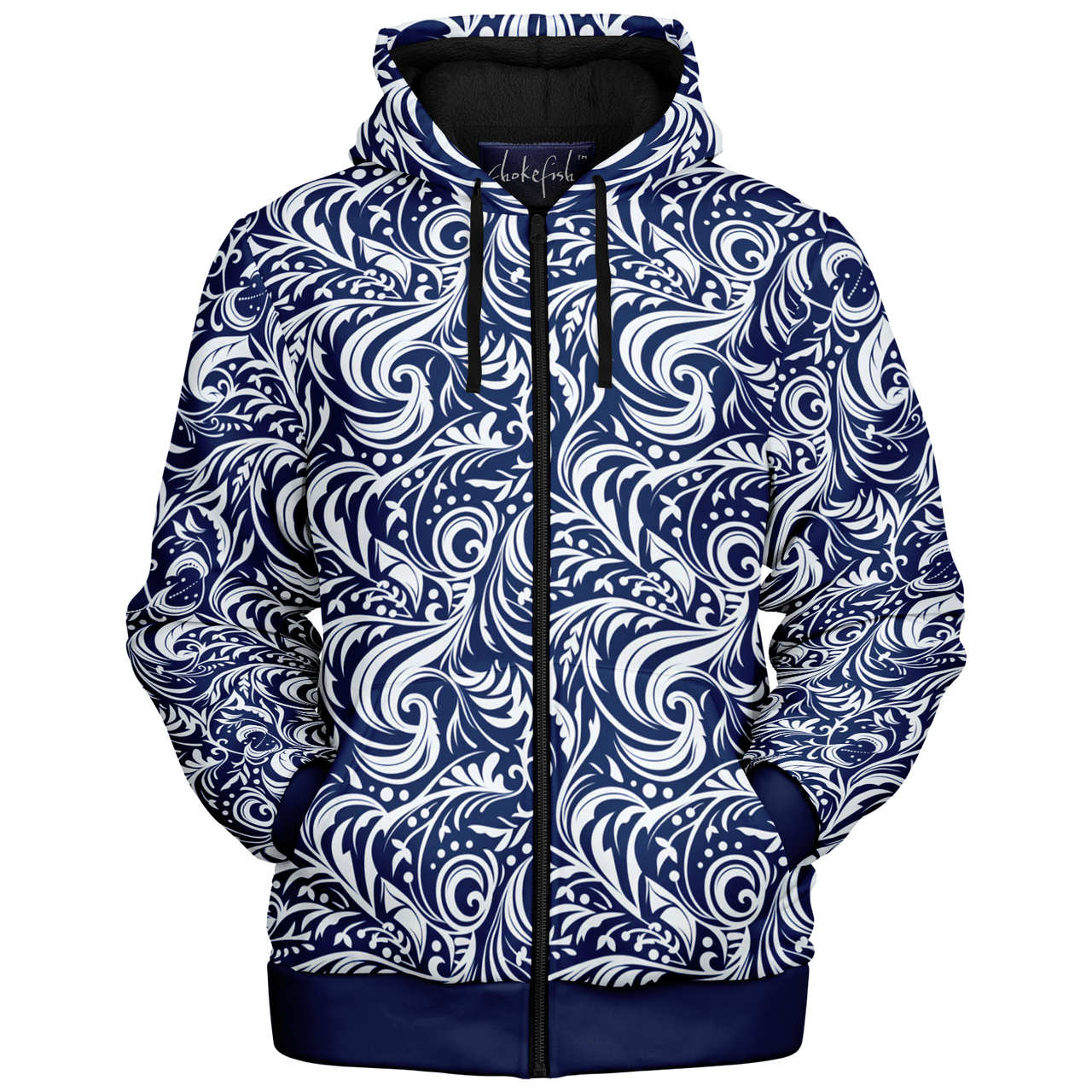 Chokefish™ Microfleece Zip-Up Hoodie Maori-006-2B