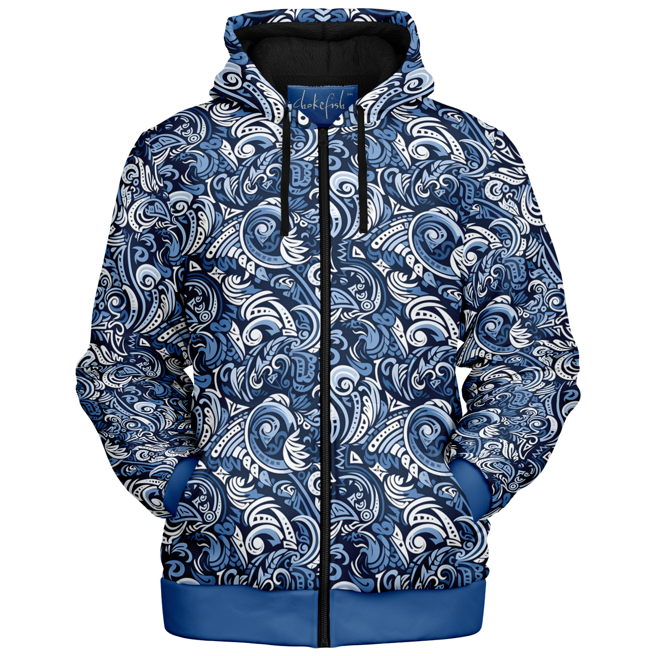 Chokefish™ Microfleece Zip-Up Hoodie Maori-004-2B