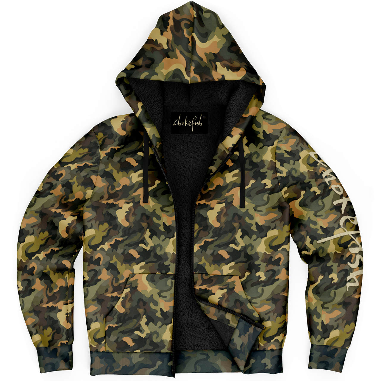 Chokefish™ Microfleece Zip-Up Hoodie Camouflage-012B