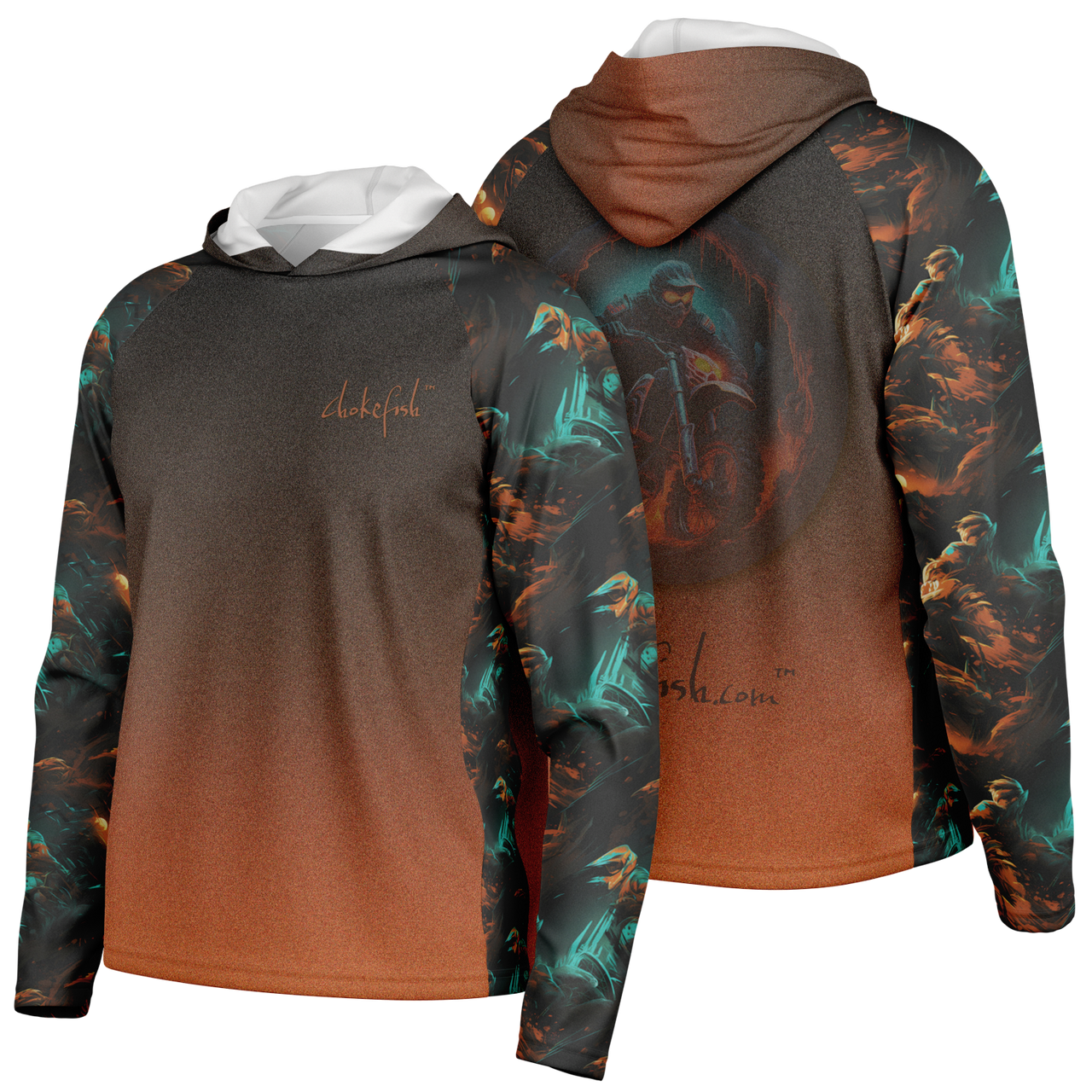 Chokefish™ Long Sleeve Every Day All Weather Hooded Shirt Men's-Motocross-001