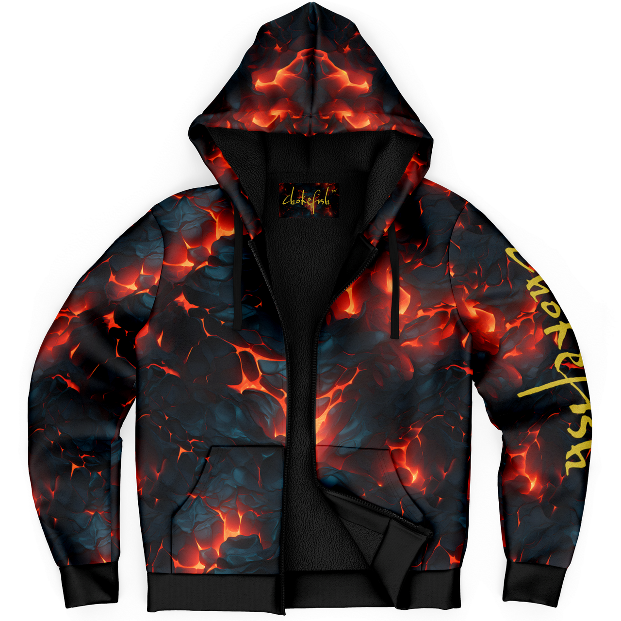 Chokefish™ Microfleece Zip-Up Hoodie Volcano-001B