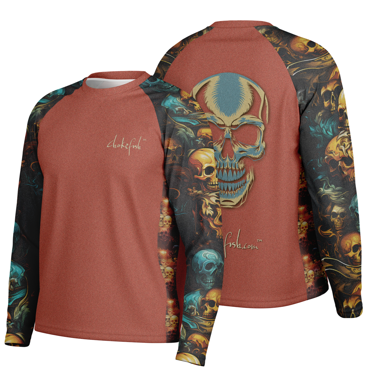 Chokefish™ Long Sleeve Every Day All Weather Skulls Shirt Men's-002 - SLE