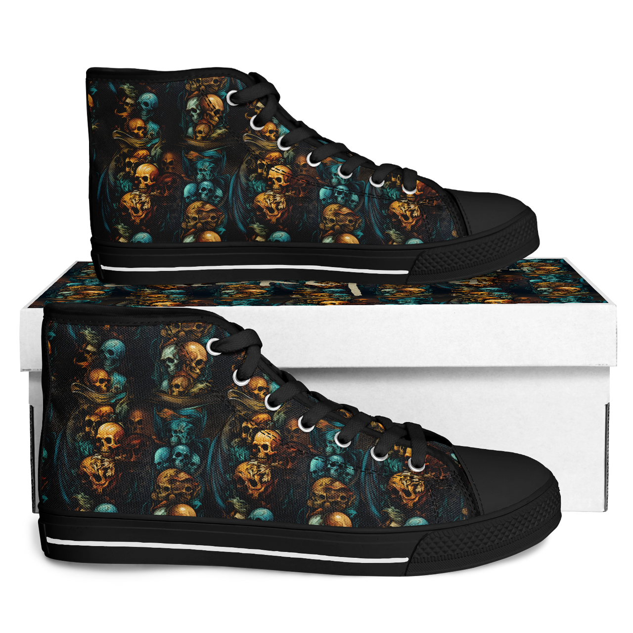 Chokefish™ Urban Peak Retro High Tops-Skulls-004