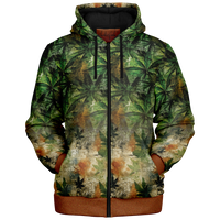 Chokefish™ Microfleece Zip-Up Hoodie Cannabis-001B