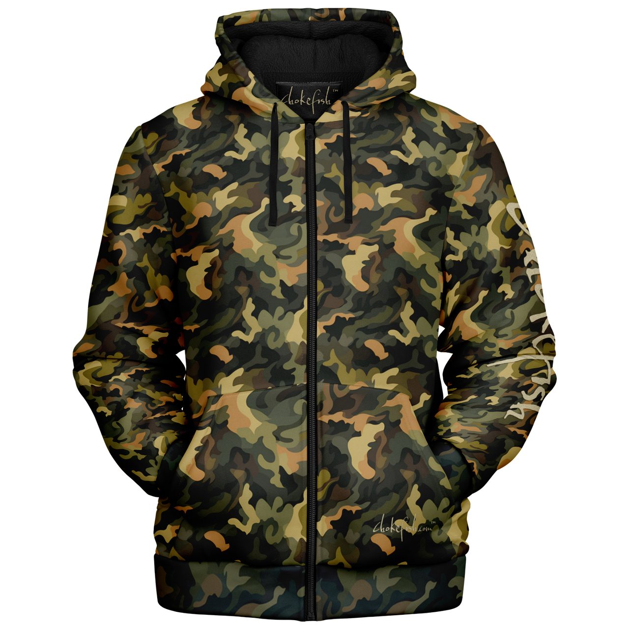 Chokefish™ Microfleece Zip-Up Hoodie Camouflage-012B